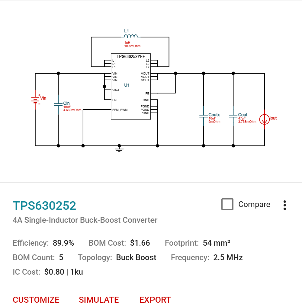 TI Webench Parameter einstellen